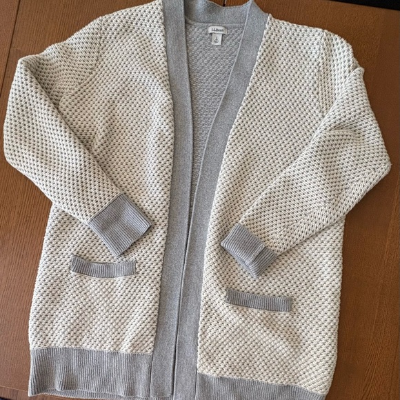 L.L. Bean Cream and Gray Women's Cardigan - Picture 3 of 10